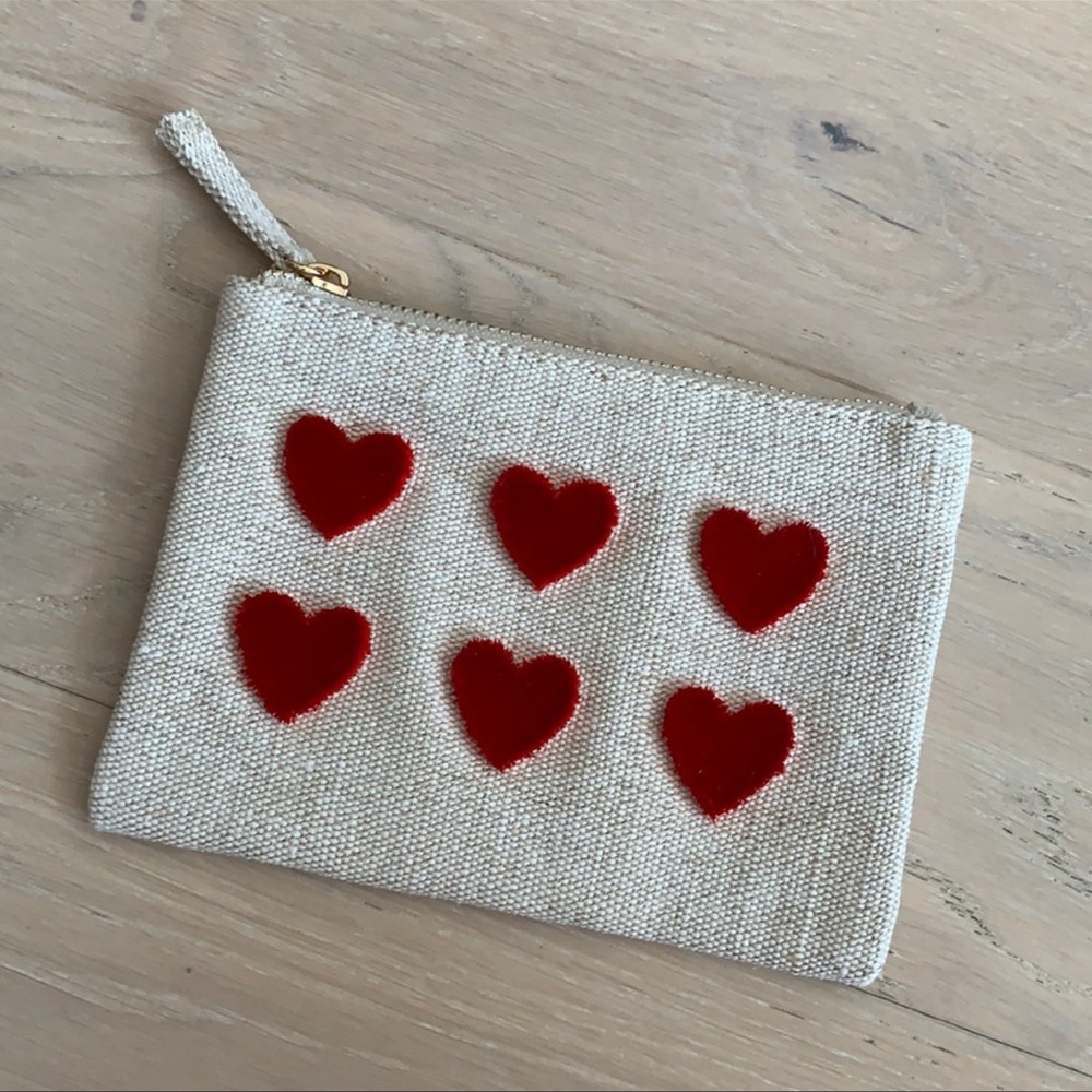 Sezane Velvet Heart Pouch
